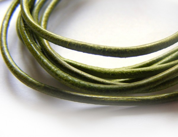 Ziegenleder, 1 Meter, 1,5 mm, olivgrün
