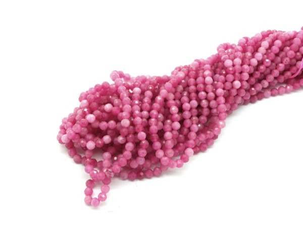 1 Strang Jade, 3 mm, pink