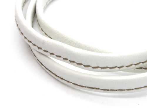 Lederband, 10 cm, 7 mm, weiß