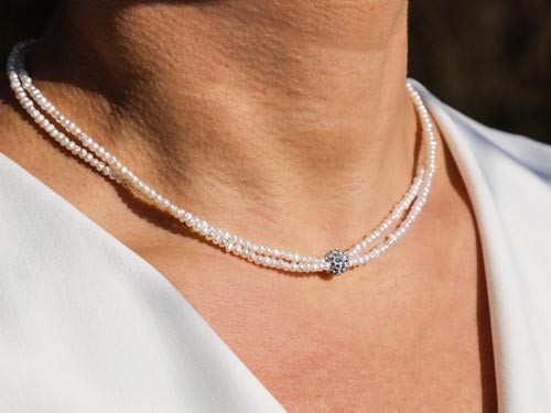 Kette Süßwasserlen, 38 cm