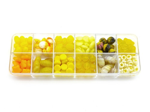 Perlen-Set, Glas, gelb