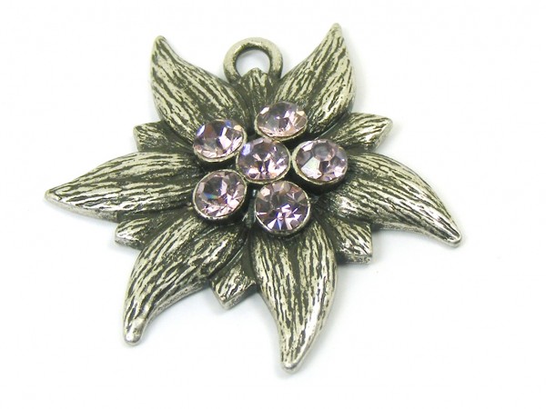 Edelweiß mit Swarovski®, 35 mm, flieder