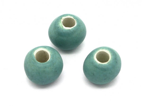 Keramik Perle, 10-11 mm, petrol