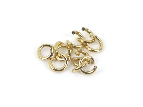 10 Binderinge aus Messing, 8 mm, vergoldet