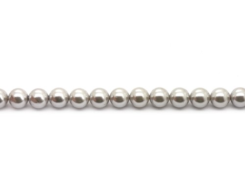 1 Strang Muschelkernperlen, 8 mm, silber