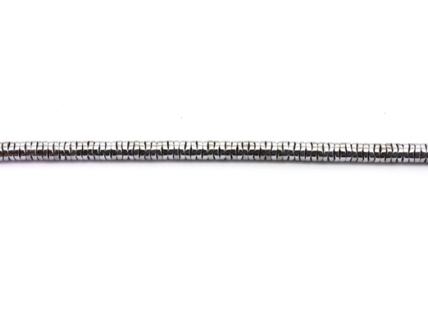 1 Strang Hämatit-Scheiben, gewellt, 4 mm, silber