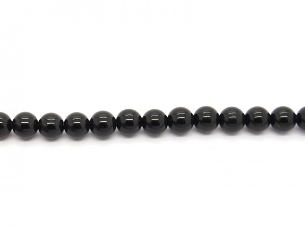 1 Strang Achat, Kugel, 6 mm, schwarz