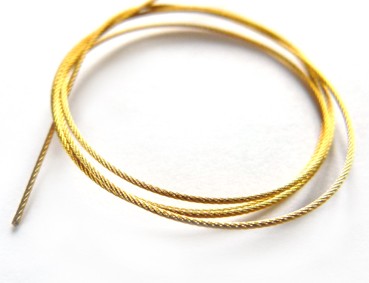 0,5 m Edelstahlseil Supersoft, 0,54 mm, echt vergoldet