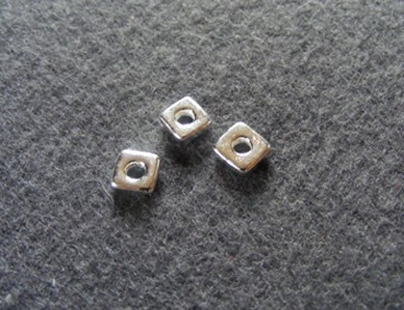 Keramik Quadrat, 6 mm, versilbert