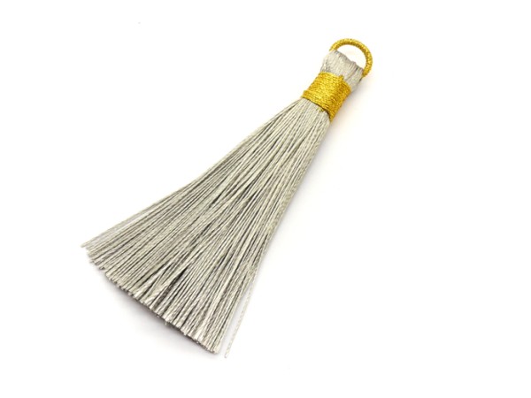 Quaste groß, 80 mm, hellgrau